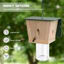 Carpenter Bee Trap for Outside - Green Pentroof Shed Style Nature Hanging Wood Carpenter Bee Traps Outdoor - Best Bee Trap - Insect Traps with Removable Vault (1 Pack)