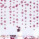Burgundy 13th Birthday Decorations Number 13 Circle Dot Star Garland Glitter Streamer Banner Backdrop for Girls Boys Official Teenager Cheers to 13 Years Old Birthday 13th Anniversary Party Supplies