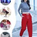 SANGTREE Girls & Womens Drawstring Cargo Jogger Pants,3 Years - Women 3XL (Small, Red)