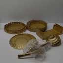 Gold Cake Stand Metal Dessert Table Display Set Tiered Cupcake Holder Fruit Candy Donut Plate Serving Tower Tray Platter (Gold)
