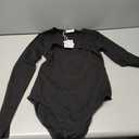 MANGOPOP Women's Cutout Front Long Sleeve Short Sleeve Bodysuit Round Neck Body Suits Sexy Going Out Fall Tops (Medium)