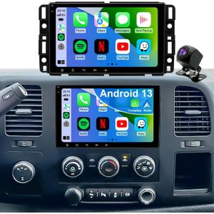 5Gwifi Upgrade Car Radio for GMC Sierra Chevy Silverado 1500/2500/3500 2007-2013, Tahoe Yukon 2007-2014, Impala Head Unit 8inch Touch Screen Stereo Apple Carplay Android Auto Bluetooth GPS FM Camera