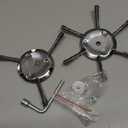 2 Pack 6 inch Steel Wire Rotary Brush Cutter Trimmer Head Sets Weeds Blade Cutter with Universal Adapter Kit Compatible with String Trimmers, Moss Grass Rust Removal, Gardening Lawnmower