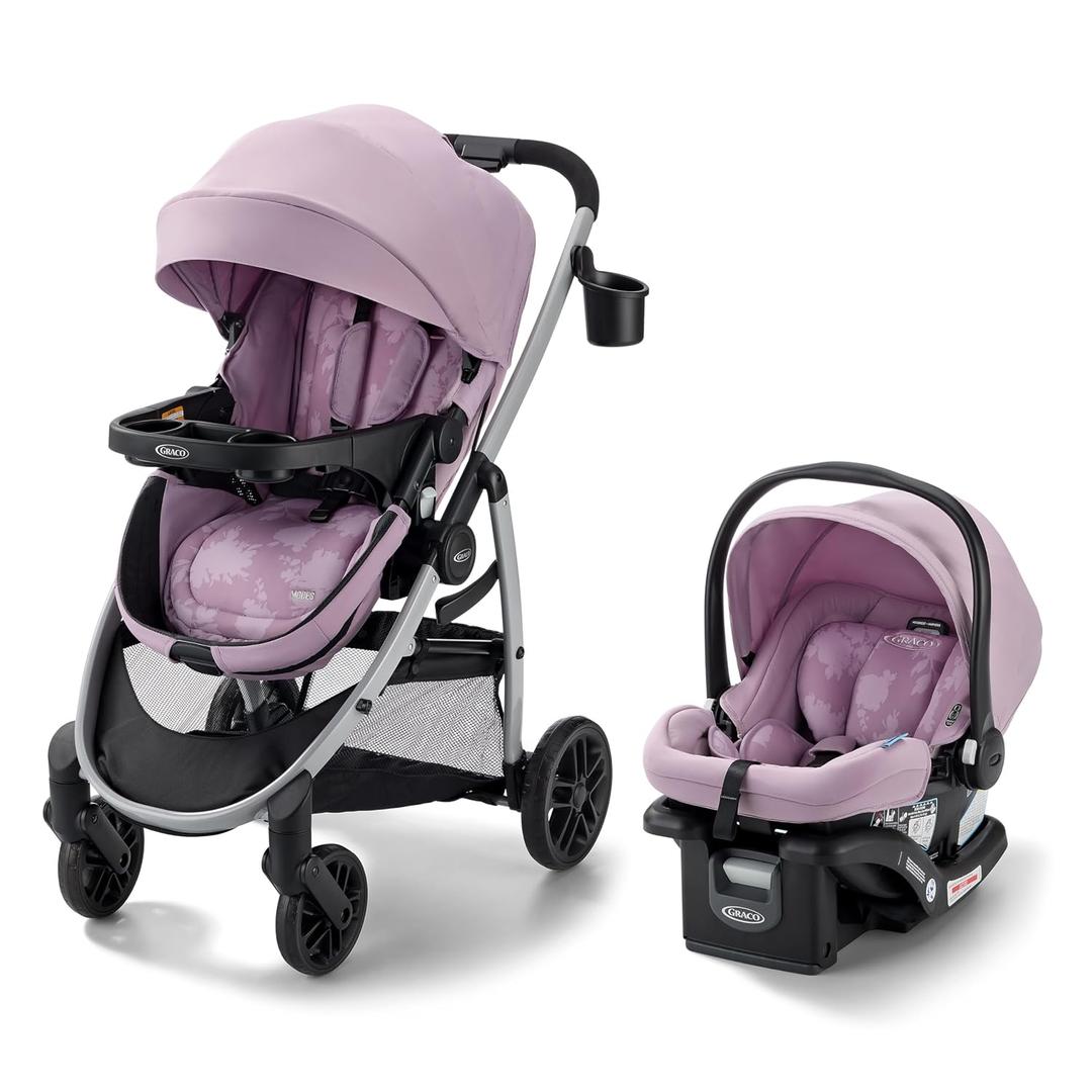 Graco Modes Pramette 3-in-1 Travel System, Car Seat Stroller Combo, Rear Facing Infant Car Seat, Infant Pramette to Toddler Stroller, Lilac Mod, Manufacture Date: 2026-03-19