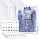 PerKoop 400 Pcs 10"x13" Plastic Clear T Shirt Bags with 1400 Pcs Clothing Size Stickers Cellophane Self Adhesive Clear T Shirt Bags for Packaging Resealable Clothing Package for Jeans Small Business