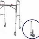 Walker Wheels with Brakes, Rear Wheel Replacement Parts for Walker, 3 Inch Rear Glide Rubber Wheel, Lock Universal Adjustable Walker Wheels