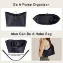 ZTUJO Purse Organizer Insert For Longchamp le pliage,Silky Touching LongChamp Organizer Insert, Compatible with Le Pliage,Energy,Shoulder Bag,Top Handle, Xtra (Black, Medium)