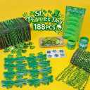 Max Fun 188Pcs St Patricks Day Accessories Party Favors Set, Saint Patricks Day Decorations Irish Decor for Kids, Green Beads Shamrock for Parades Party Supplies