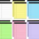 AILZFEI Legal Pads 8.5 x 11 Wide Ruled - Note Pads 30 Sheets/Pad - 20lb Colored Notepad Paper - Perforated Notepad with Sturdy Back - Pink, Purple, Yellow, Green, Blue, White 