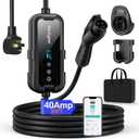 Level 2 EV Charger 40Amp with WiFi APP/Plug-Play, 240V NEMA 14-50P Plug, 25FT Cable with ETL Certified, Portable Electric Vehicle Charging Stations EVSE J1772 Connector (40)