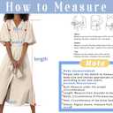 chouyatou Women Summer Puff Sleeve Button Down Shirt Dress Flowy Elegant Business Casual Midi Long Dress (Pink, L)