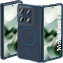 Hensinple Magnetic Moto Razr Fold Case 2026, Motorola Razr Fold Case Compatible with Magsafe 15FT Military-Grade Drop Protection Hard Shockproof Slim Matte Frosted Cover for Razr Fold-Blue