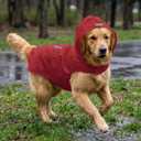 Dog Raincoat Reflective Adjustable Hooded Pet Rain Jacket Poncho with Leash Hole for Dogs S-5XL