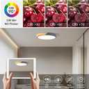 Modern LED Ceiling Light, Minimalist Wood Flush Mount Ceiling Light Fixture, 4000K Not Dimmable, Circle Lighting Lamp with Acrylic Lampshade for Bedroom Dining Room Laundry (Grey, 15.8'')