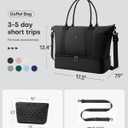 HOTOR Travel Duffel Bag - Weekender Bags for Women, Gym Tote Bags with Shoe Compartment, Carry On Overnight Bag with Toiletry Bag for Travel Essentials and Travel Accessories, Black, 13.4"17.3"7.9"