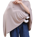 Multi-use Nursing Cover for Breastfeeding, 360°Full Coverage Nursing Poncho, Rayon Soft & Breathable Breastfeeding Cover up (Smooth Rayon, Warm Taupe