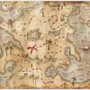 Beistle Plastic Treasure Map Placemats, Set of 4, Pirate-Themed Party Decorations, Table Covers for Adventure Birthday Parties and Nautical Celebrations, 10 x 13