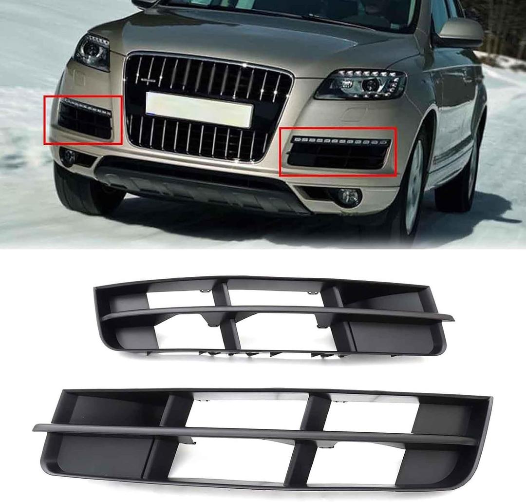 Front Bumper Lower Fog Light Lamp Grill Grille Cover Trim Bezel Fit for Audi Q7 2010 2011 2012 2013 2014 2015