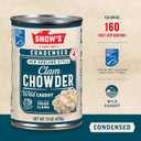 Snow's Condensed New England Clam Chowder, 15 oz Can - 4g Protein per Serving - Authentic New England Style Recipe (EXP 09/20/28)