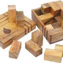 Wooden Puzzle Challenge Box  Handmade Brain Teaser for Adults & Teens | Premium Acacia Wood Puzzle Game | Unique Gift Idea & Desk Toy | Stacking Spacial Problem Game STEM