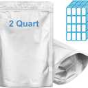 100pcs 2 QUART Mylar Bags for Food Storage - Thick 10 Mil - 8"x12" Stand Up Zipper Pouches Bags, Resealable and Heat Sealable Vacuum Sealing Bag for Long Term Food Storage