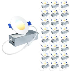 Ensenior 24 Pack 3 Inch LED Recessed Ceiling Light, Dimmable, 2700K-5000K 5CCT, 500LM 6W 120V, High Brightness Dimmable Canless Wafer Downlight - ETL&FCC&IC