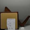 Mid-Century Accent Chair, Rattan Lounge Chair for Living Room, Boho Side Corner Comfy Chair for Bedroom and Balcony, Walnut