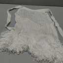 SweatyRocks Women's Boho Fringe Halter Tops Sleeveless Open Back Summer Knit Crochet Tank Top, White Small