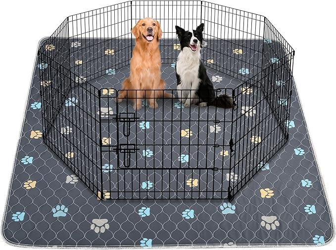 Aitmexcn Washable Puppy Dog Pee Pad, 2PCS 100% Waterproof Whelping Training Mat for Puppy/Senior Dog, Fast Drying Reusable Puppy Pads for Indoor, Outdoor and Car Travel 48'' x 48'',Gray