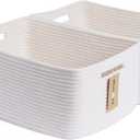 MiniArk Large Storage Baskets for Shelves, Closet Organizers Bins for Clothes Blanket Towels, Baby Nursery, Toy Baskets Box, Woven Rope Baskets, 17 x 13 x 7.5, 2 Packs Off White