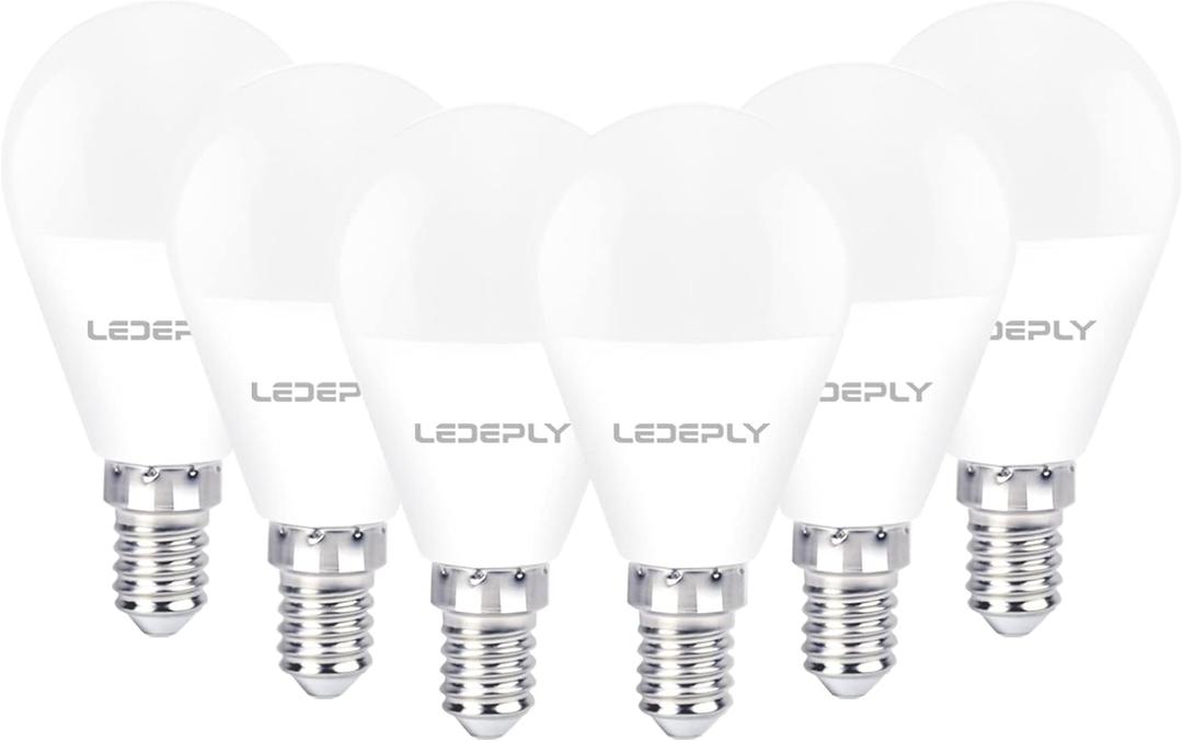 A15 Ceiling Fan Light Bulbs, Dimmable, E12 Base LED Bulb, 5.5W=40W, Warm White 2700K, 500 Lumen, LED Light Bulb, 6 Pack