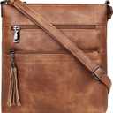 MASINTOR Crossbody Purses for Women, Multi Pocket Casual Crossbody Bag, Adjustable Strap Shoulder Bag with Tassel (Mocha Brown)