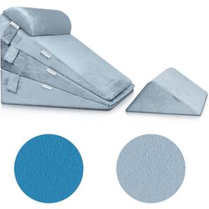 Lunix Replacement Cover for LX11 5pcs Wedge Pillow Set, Foam not Included - Gray