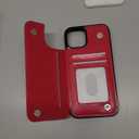 Wallet Case Compatible with iPhone 13,Slim Protective case with Card Holder,Premium PU Leather Kickstand Card Slots Case with a Screen Protective Glass for iPhone 13(6.1")-Rose Red