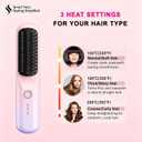 Cordless Hair Straightener Brush Portable Ionic Frizz-Free Straightening Brush Rechargeable Hair Iron Type-C Fast Charging, Portable Travel Styling Tool for Women(Ombre Color)