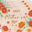 Artoid Mode Flowers Leaves Happy Mother's Day Placemats Set of 4, 12x18 Inch Seasonal Spring Table Mats for Party Kitchen Dining Decoration