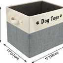 PET ARTIST Large Dog Toy Basket, Foldable Dog Toy Bin Box for Living Roon Area, Collapsible Storage Baskets with Comfortable Handles for Pet Coat,Accessories, Gray, 15"x13"x12" (Grey)