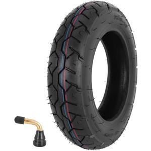 3.50-10 Scooter Tire, 3.50-10 Tubeless Tire for Scooters and Mopeds with 10 Inches Rims; 8PR 56 J; Angled Valve Stem - 1 Pack, Road Tread