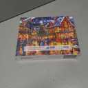 Beautiful Christmas Cityscape 1000 Piece Jigsaw Puzzle, Night Scene Art, Colorful European Town Canal Landscape