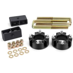KSP 3"F+2"R Tundra Lift Kits, 3in Front Lift Spacer and 2in Rear Lift Block With Extended U Bolts Compatible With Toyota Tundra 2WD 4WD 2007-2021, Full Set Aluminum&Carbon Steel Leveling Lift Kits