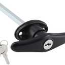 1 Pack Truck Cap Locking T-Handles Black Camper Topper Lock, Keyed Alike, 5/16 inch Shaft, 4.7 inch Length, 6.5 inch Total Length, 1.5 inch Hole Distance, Anti-Corrosion, Garage, Pickup Trucks