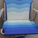 #WEJOY Folding Beach Chair for Adults, Lightweight Beach Chair with Shoulder Straps, High Back Beach Chairs with Hard Armrest, Supports 300lbs for Beach Lawn Concert (#C 2 Pack Dark Blue White)