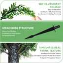 Artificial Cedar Topiary Ball Trees Ground Spike 16.5" UV Resistant Faux Shrubs for Outdoor Decor, Front Porch & Garden Evergreen Bushes for Yard, Patio, Landscaping (1)
