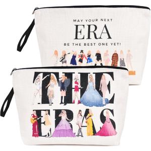 3 PCS Music Lover Makeup Bag, Singer Makeup Bags, Waterproof Travel Cosmetic Organizer with Double Sided Print, Large Capacity, Gift for Women Friends TS Fans Birthday Christmas