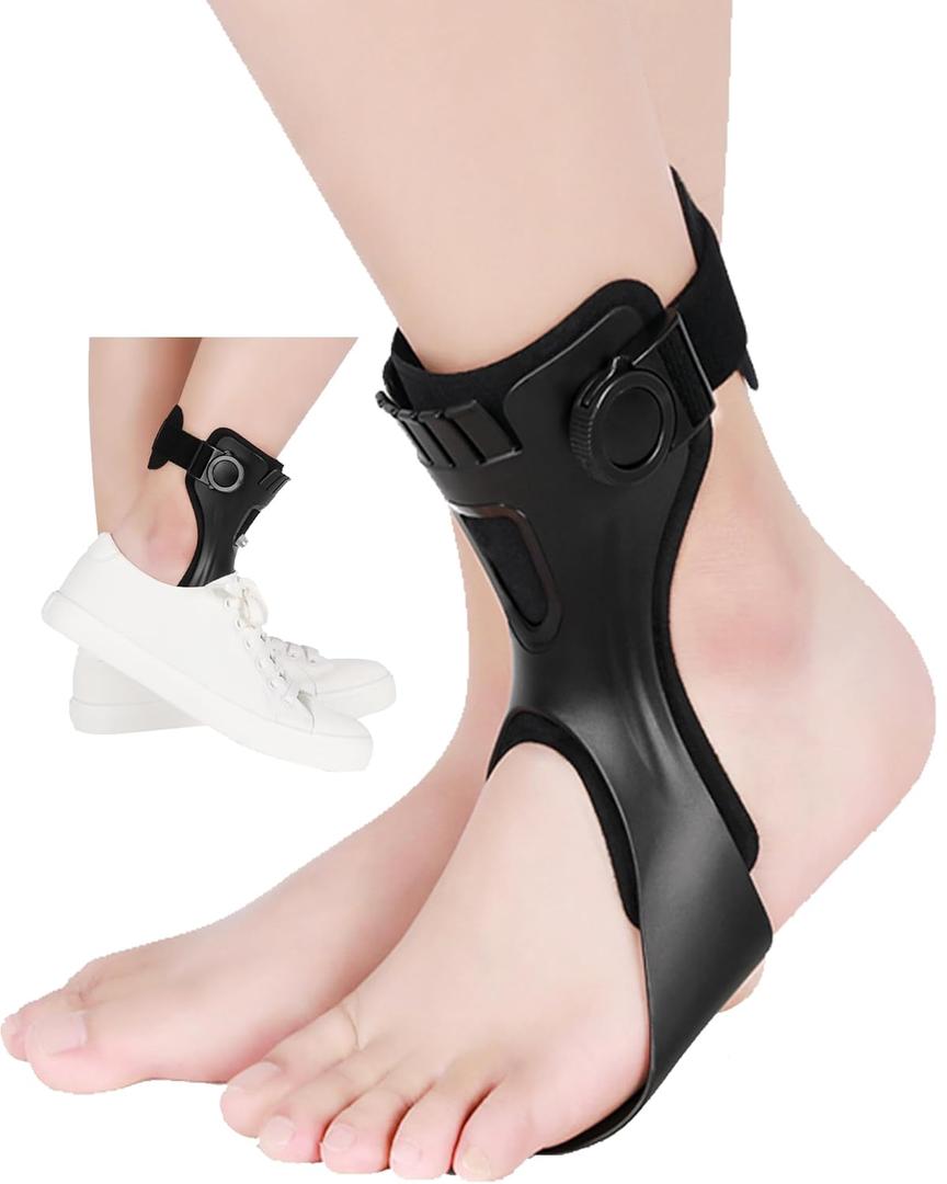 AFO Drop Foot Brace for Walking - Upgraded, Comfortable & Efficient, Adjustable, For Achilles Tendonitis, Plantar Fasciitis, Stroke, TBI, ALS, MS, Bone Fracture, ASO(Left, Medium)