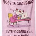 Boss Gifts for Women, Best Appreciation Congratulations Birthday Gift for Bosses - Throws Blanket 60"x50", Bosses Day Gifts for Women, Christmas Thank You Gift for Boss Coworkers Manager, Pink