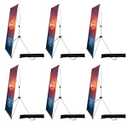 USCNC X Banner Stand Adjustable Fit Banner 23 x 63 to 32 x 78 Inch, Portable Travel Bag, Bigger, More Adaptable Advertising, Stores, Tradeshow, Restaurant, Event, Birthday & Party (6 PACK)