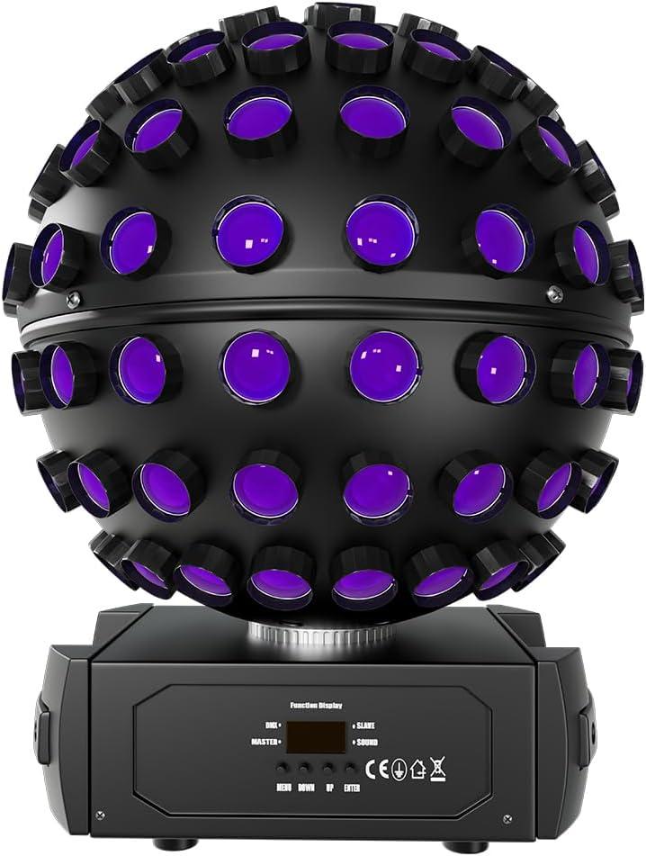 MOKA SFX LED Moving Head Sphere Light 6-in-1 RGBWA+UV Infinite 360 Rotating Magic Ball Effect Light with DMX512, Sound Active for DJ, Club, Party, Wedding, Stage Disco Lighting