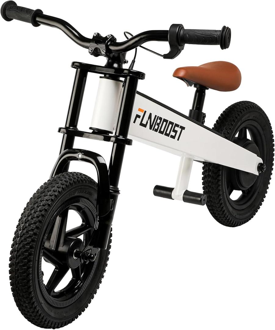 K2 Electric Balance Bike for Kids, 12 inch Pneumatic Tire Kids Electric Bike, 150W Peak Motor 24V/2AH Battery, Range 6 Miles, Suspension Fork, Adjustable Seat, Electric Motorcycle for Ages 3-8 (White)