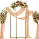 3 Pack Wedding Arch Backdrop Stand, (6FT, 4.9FT, 3.9FT) Gold Balloon Arch Stand, Set of 3 Metal Arched Frame Decoration for Wedding, Birthday, Baby Shower, Party